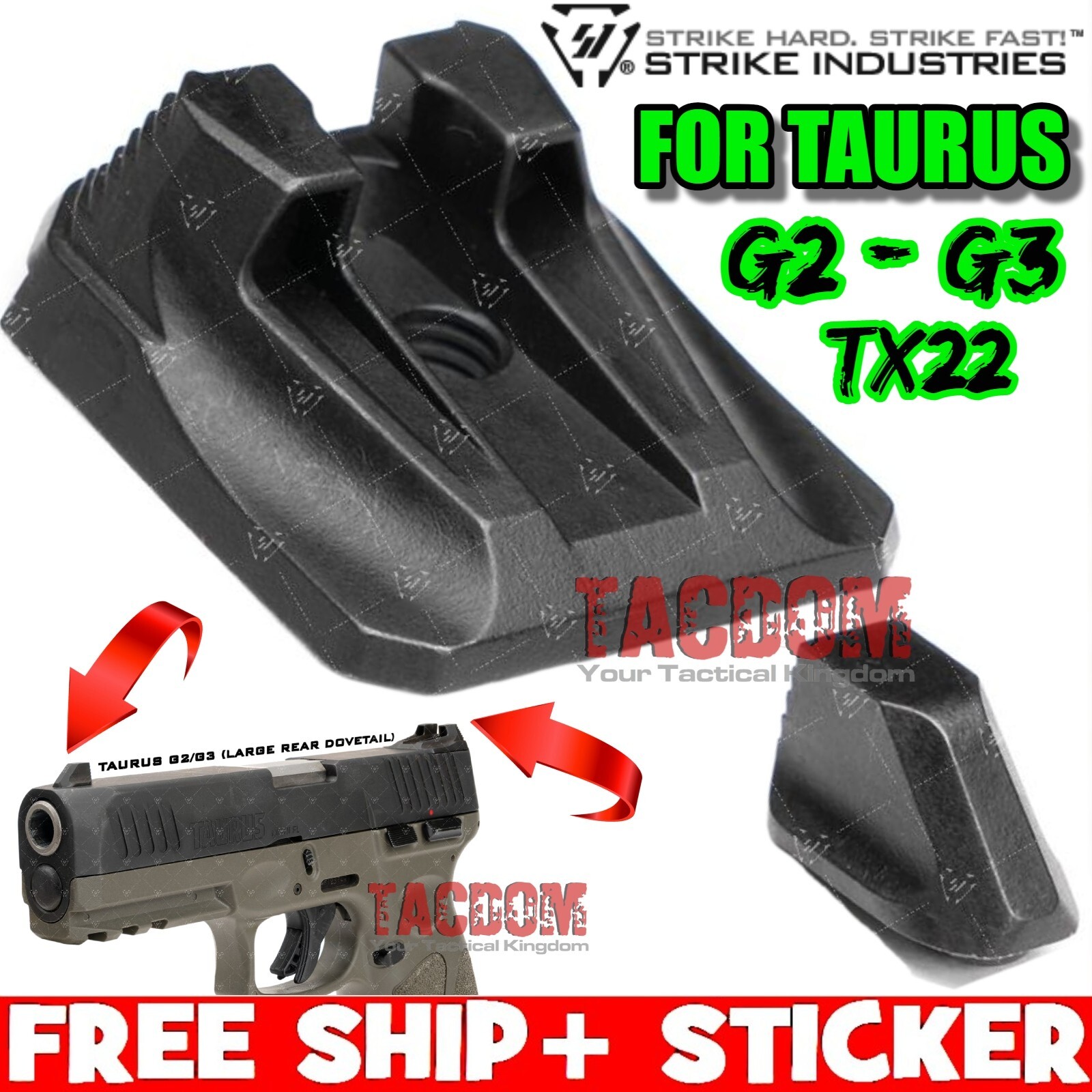Strike Industrie Standard Height Iron Sights for Taurus G2 G3 TX22