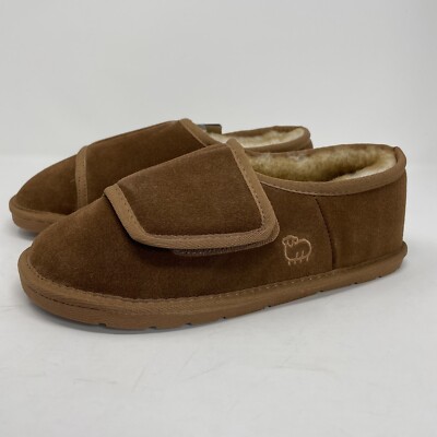 LAMO Slippers Men Large Sheepskin Suede Wrap Bootie