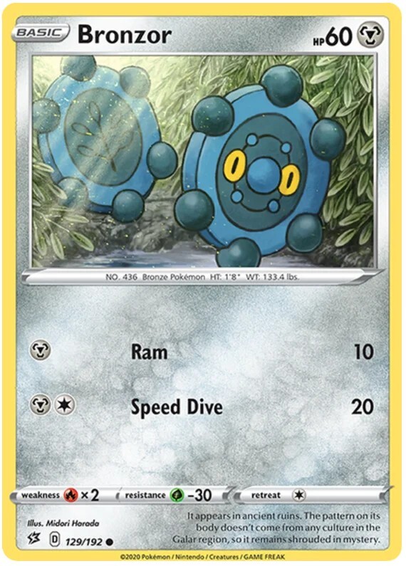 Bronzor Pokemon TCG Card 129/192