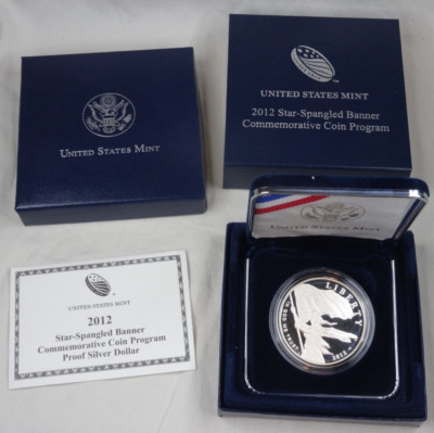 2012-P Star Spangled Banner Proof Silver Dollar US Mint Commemorative $1 OGP COA