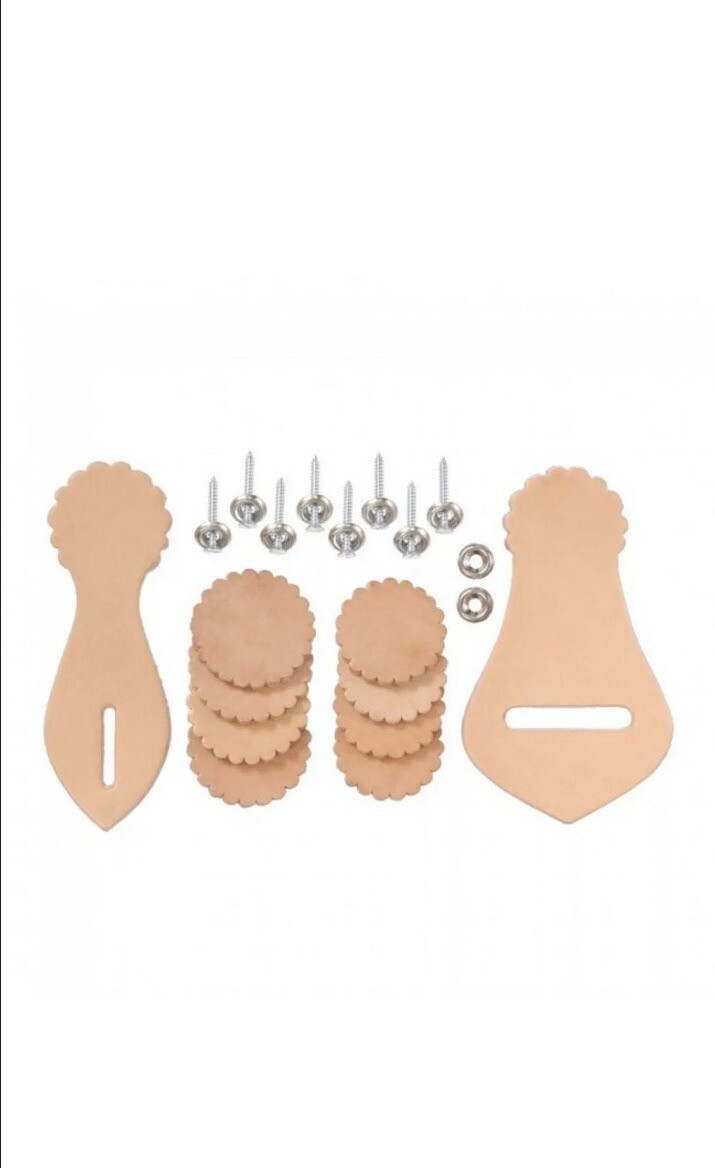 Light GENUINE Leather Western Saddle Repair Kit With Hardware NEW Horse