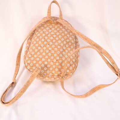 Corkcho Cork Fabric Backpack Purse Adjustable Straps Bag Tan  display picture 3