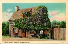 St Augustine FL Oldest School House George St Postcard unused (11783)