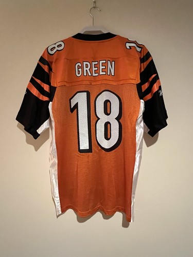 Cincinnati Bengals #18 Green Football Jersey Men Sz Small Very Good Shape - Picture 2 of 5
