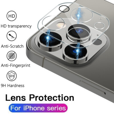 For iPhone 15 14 13 12 11 Pro Max Tempered Glass Camera Lens Protector Cover -