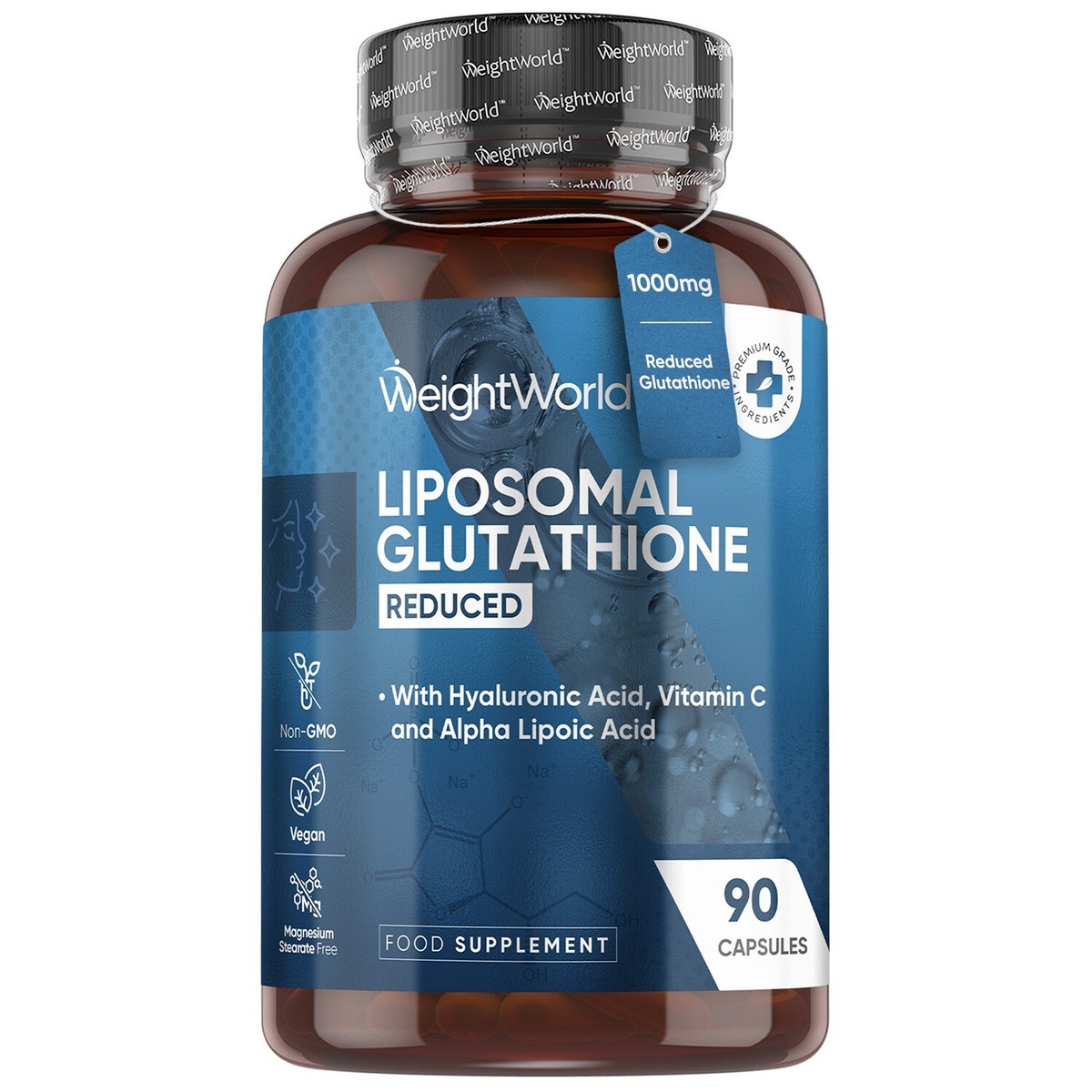 Liposomal L-Glutathione Complex 90 Capsules - Antioxidant Support, Skin &  Detox