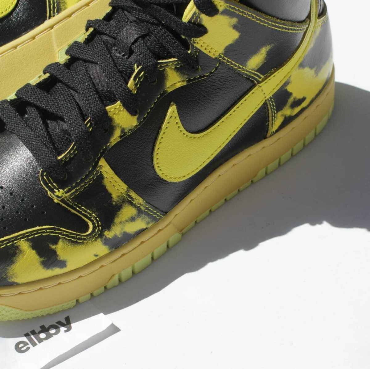 Nike Dunk High 1985 SP Yellow Acid Wash Sneakers Men's Size 9