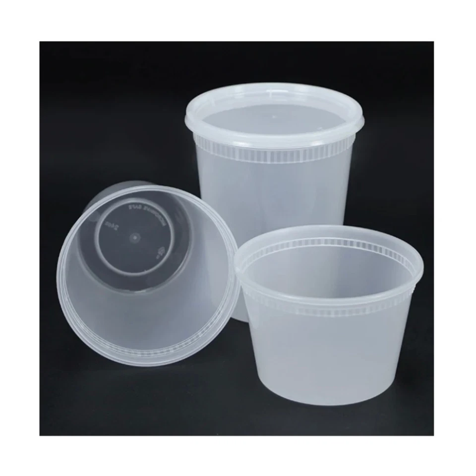 Juego de 80 CONJUNTOS Deli Contenedor Redondo de Plástico Transparente 8 oz, 16 oz y 32 oz Foto 3 de 4