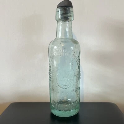 Groves & Whitnall Globe Salford Clear / Green Bottle & Branded Stopper Rare - Image 1 of 4