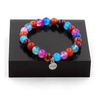 Steine Und MinéRaux. Armband Perlen Achat Phylum + Rosa + Achat