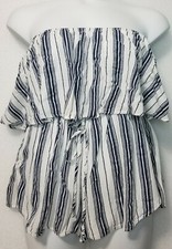 Fasion Nova Women's Jumpsuit Dress Ruffle & Shorts straple  Sz L 