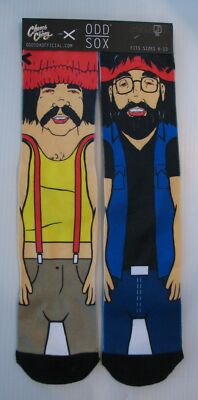 Cheech & Chong 1970s Style Character Socks Odd Sox Novelty Socks Men's 6-13