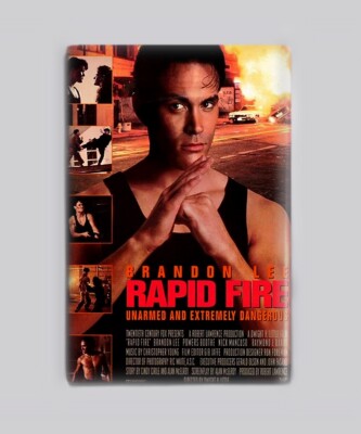 RAPID FIRE (1992) - 2''x3'' MOVIE POSTER MAGNET (90s action brandon lee the crow)