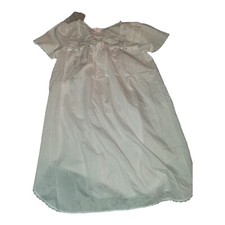 Vintage Sears Just for Women Cotton Embroidered Nightgown Size L READ Pink