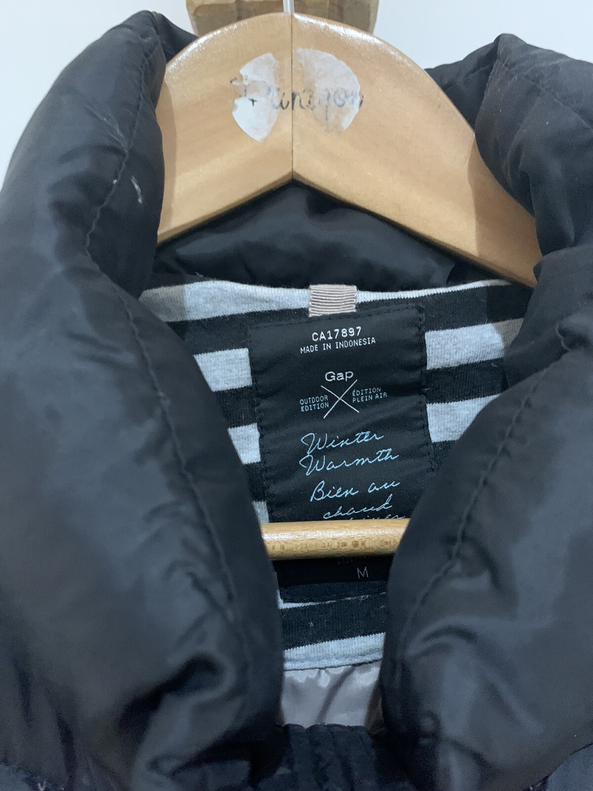 GAP Black Feather Down Filled Mid Length Puffer Winter Warmer Coat