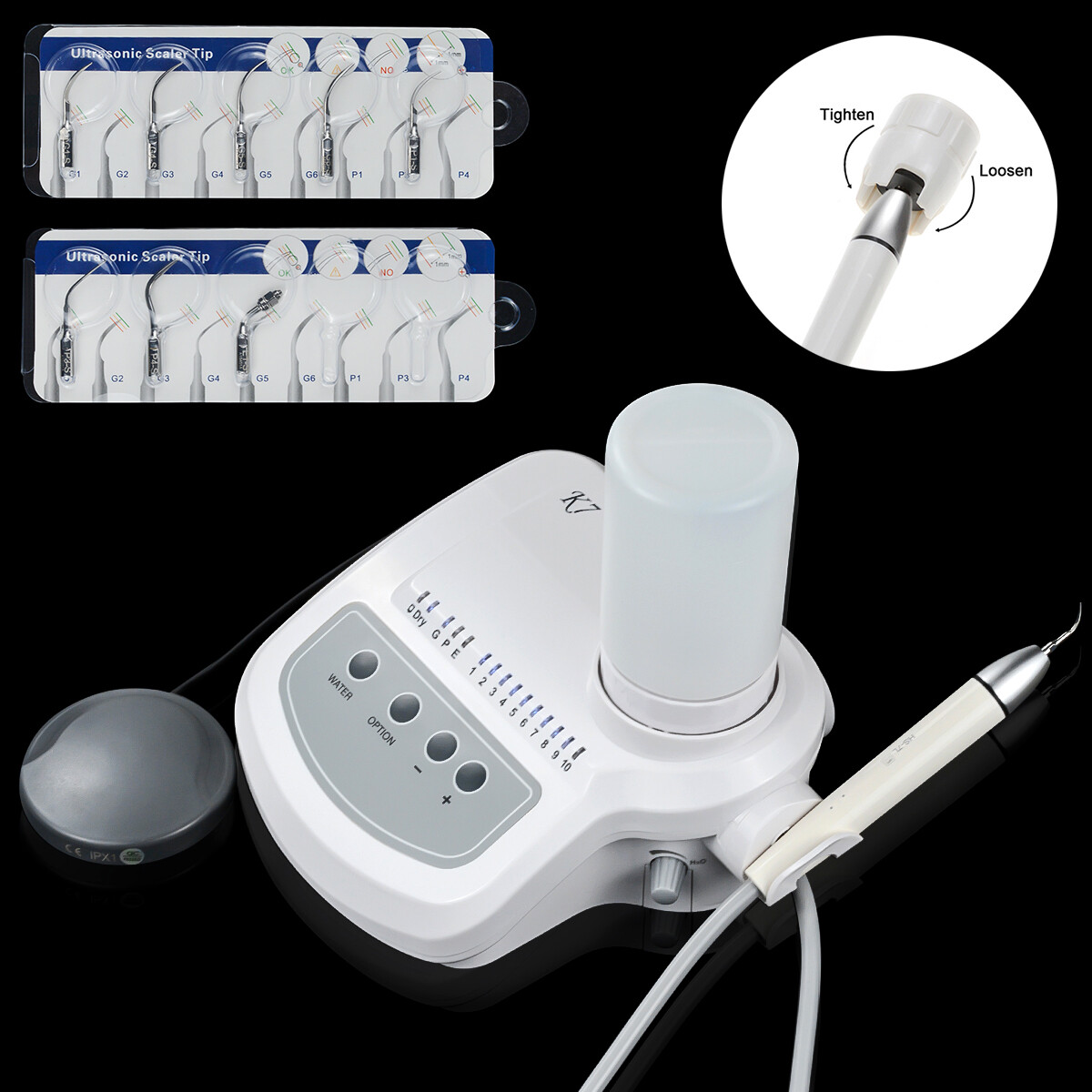 Pièce à Main Dentaire à Ultrasons + 6 Embouts Scaler - Compatible DTE Satelec, Neuve, FDA Approuvé