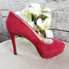 Jessica Simpson Women's Riller Platform High Heel Size 9.5M Suede Maraschino Red