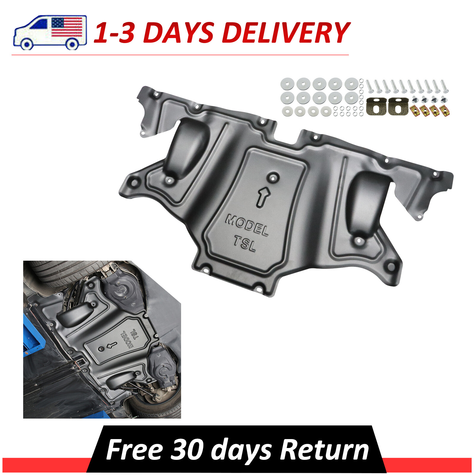 Rear Skid Plate Fits Tesla Model 3 & Model Y 20182023 Under Engine