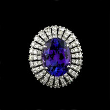 4.10Ct Oval Cut Blue Sapphire Halo Women's Engagement Ring 14K White Gold Finish