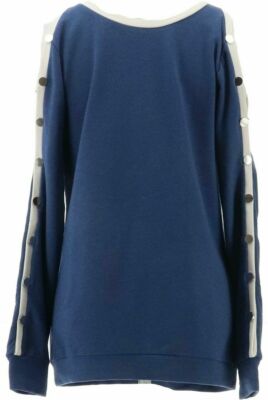 Lysse French Terry Snap Sweatshirt Missy Indigo Dye LARGE