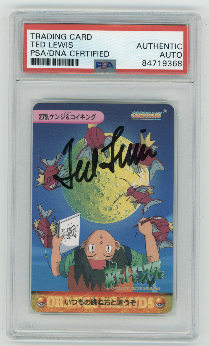 PSA Signed Ted Lewis Tracey & Magikarp 279 Carddass Vending Series