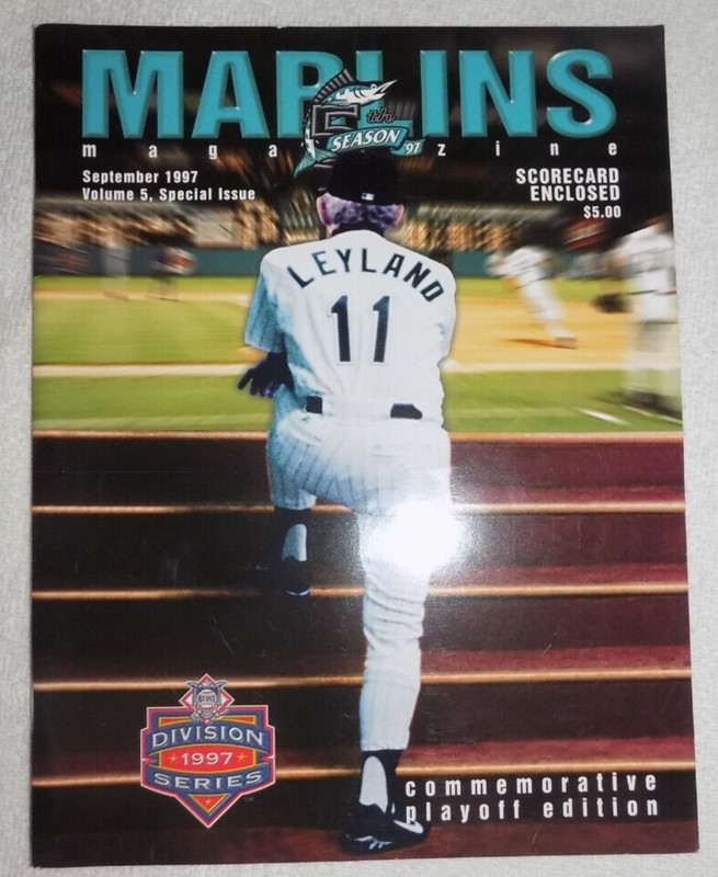 XTRA RARE  MARLINS 1997 NATIONAL LEAGUE DIVISION SERIES VS SAN FRANCISCO PROGRAM