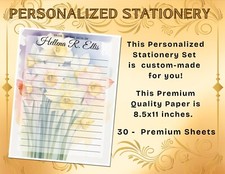 PERSONALIZED - 30Pcs Stationery Writing Paper, Watercolor Stationary  L2C32