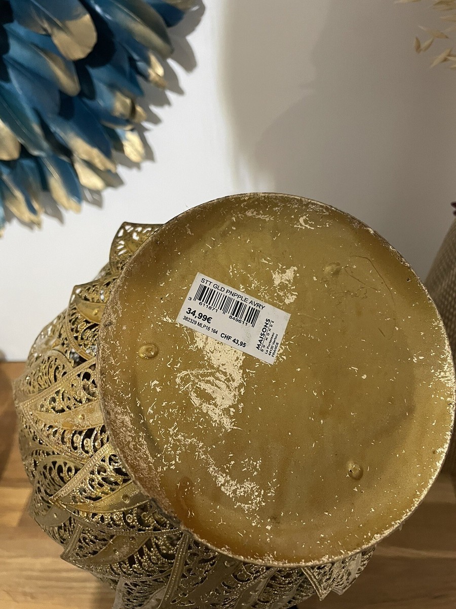 Ananas Déco Doré Maison Du Monde - Métal - Moderne