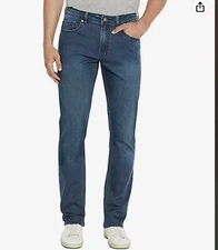 BUFFALO DAVID BITTON Axel Slim Straight-Leg-Stretch Jeans Medium-Blue Wash 40x32