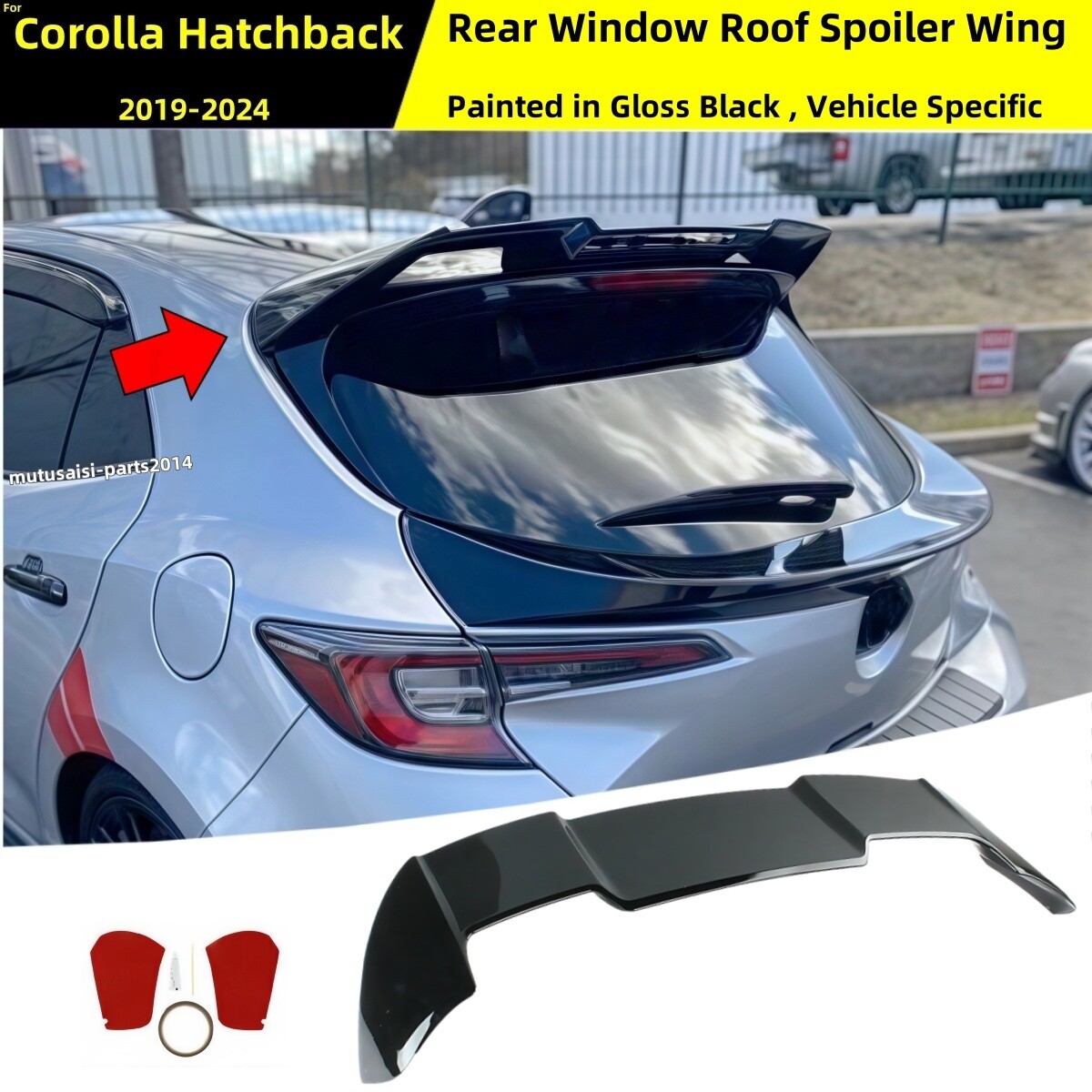 FOR 2019-2024 TOYOTA COROLLA HATCHBACK REAR WINDOW SPOILER GLOSS