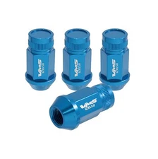 VMS 20 BLUE 44MM ALUMINUM CLOSED END TUNER LUG NUTS LUGS WHEELS RIMS 12X1.5 SET