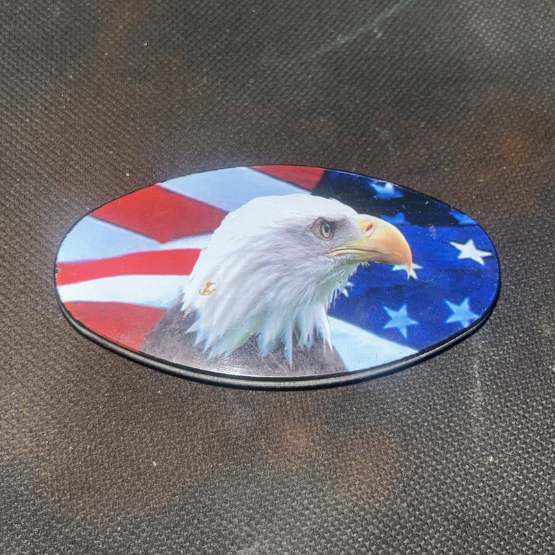 Bald Eagle American Flag Oval Trailer Hitch Cover Set, Oval Hitch Cover 2-Piece