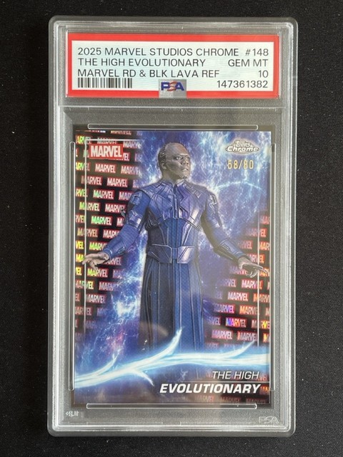 The High Evolutionary 2025 Topps Chrome Marvel Logofractor  /80 #148 PSA10