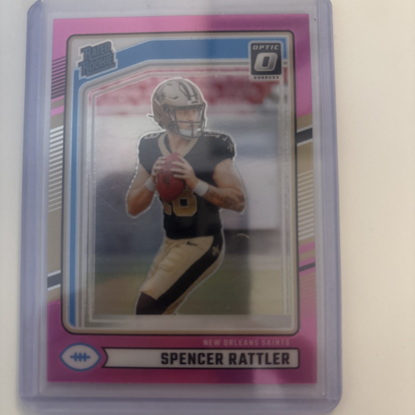 2024 Donruss Optic Spencer Rattler Pink Rated Rookie #289 Saints