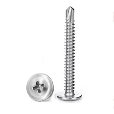 Flat Head Self Drilling Screws 8 x 2 Inch 410 Stainless Steel Metal 160 PCS