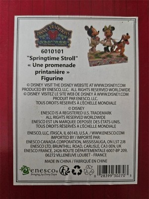 Disney Traditions Springtime Stroll Minnie & Mickey Mouse Pluto 6010101 NEW NIB 