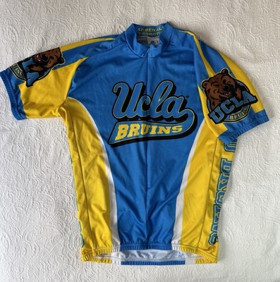 UCLA Bruins Cycling Shirt 3/4 Zip 3 Pocket Polyester Easy Dry Blue/Gold Sz XL