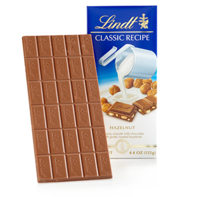 Lindt Milk Chocolate with Hazelnuts, 4.4oz(125g)