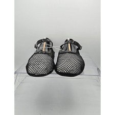 A New Day Black Mesh Mary Jane Flats Memory Foam Buckle Strap Shoes