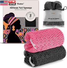 African Net Sponge Authentic, Shower Loofah Exfoliating Bath Sponge, Body Scrubb