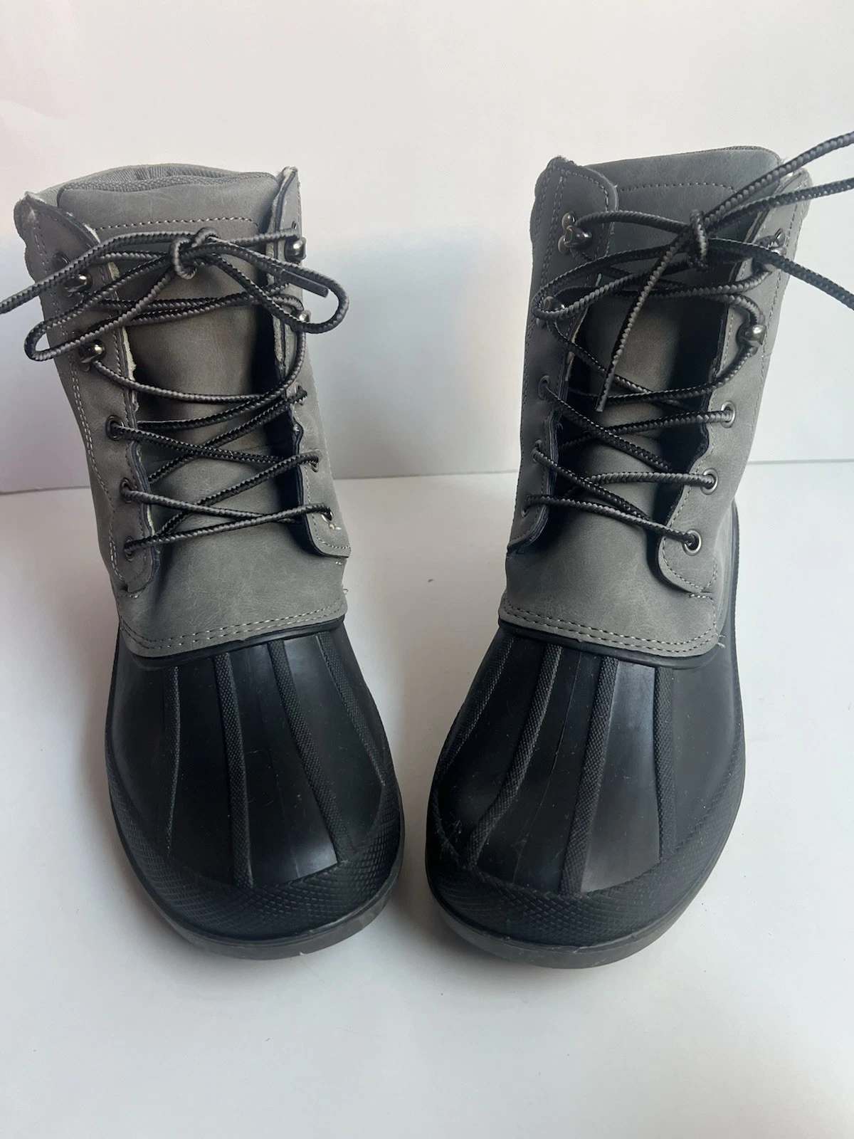 Goodiellow & Co Men's Lace-Up Duck Winter Boots Black & Gray Size 10