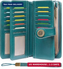 SENDEFN Wallets for Women Leather Credit Card Holder with RFID Blocking Large Ca