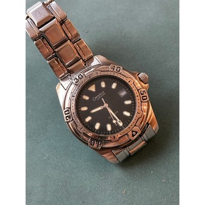 Vintage Caravelle by Bulova 50M Black Dial Date Quartz Dive Watch