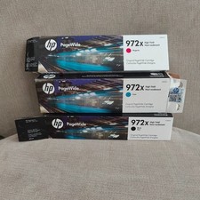 Lot of 3 HP 972X PageWide Cartridges  Used - Half Full