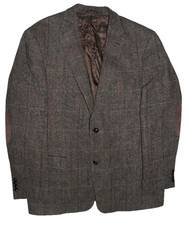 HARRIS TWEED Men Tweed Jacket Blazer BARUTTI Brown Grey Gr. 58 Regular