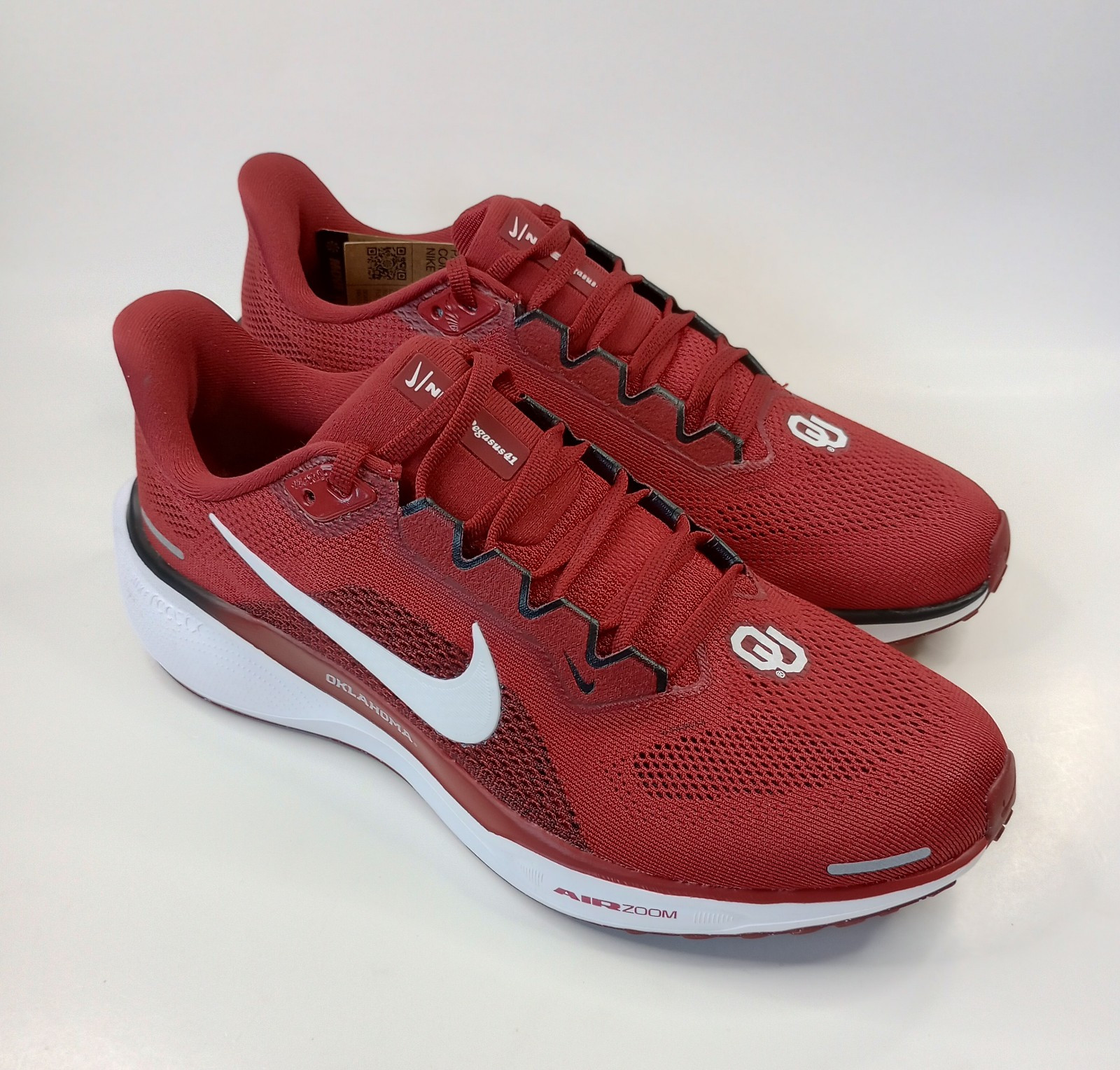 Nike Men's Air Zoom Pegasus 41 Oklahoma Sooners Running Shoes Size 8 FZ5137-600