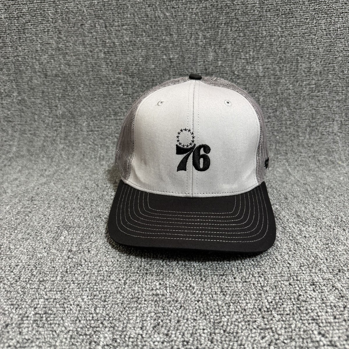 '47 Brand Philadelphia 76ers Trucker Snapback Black White One Size Hat