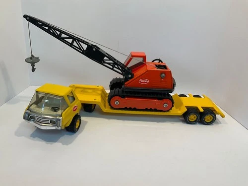 Vintage Tonka #1960 Mini Loboy & Crane Set Pressed Steel 1970s Tonka