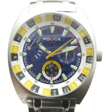 Police 11255J Watch Quartz Chronograph Logo Silver Color Used d32e240cf7374c026a