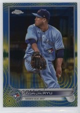 2022 Topps Chrome Sonic Blue & Yellow Pulse Refractor /75 Hyun-Jin Ryu #122 1m63
